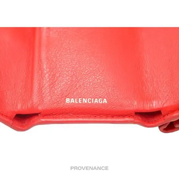 🔴 Balenciaga Papier Mini Wallet - Red Leather - Picture 7 of 10